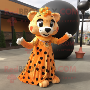 Orange Cheetah maskot...