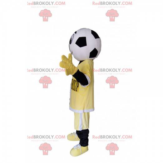 Mascote da bola de futebol amarela e verde Cortar L (175-180CM)