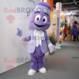 Lavender Bracelet mascot costume character dressed with a Culottes and Tie pins