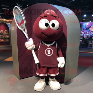 Maroon tennisracket maskot...