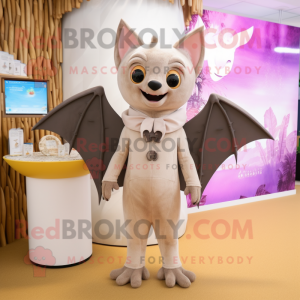 Beige Fruit Bat maskot...