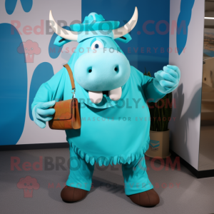 Turkis Bull maskot drakt...