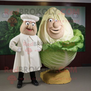 Beige Corned Beef And Cabbage mascot costume character dressed with a Poplin Shirt and Cufflinks