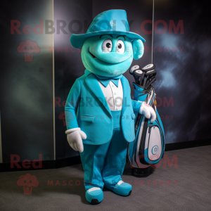 Cyan Golf Bag maskot...