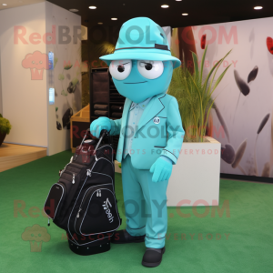 Cyan Golf Bag maskot...