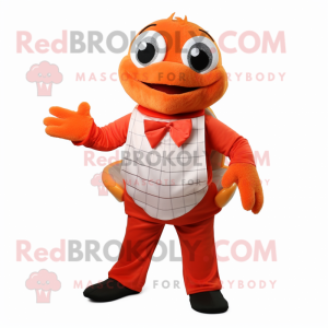 Rød Orange maskot kostume...