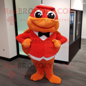 Rood oranje mascotte...