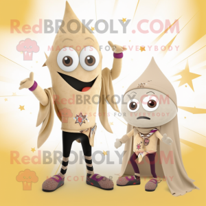 Beige Ray maskot kostym...