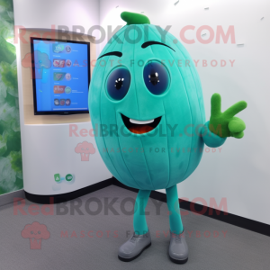 Turkis melon maskot kostume...