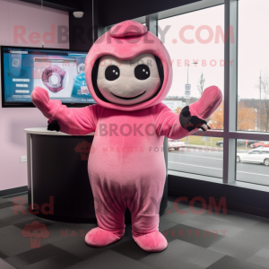 Roze slangenmens mascotte...