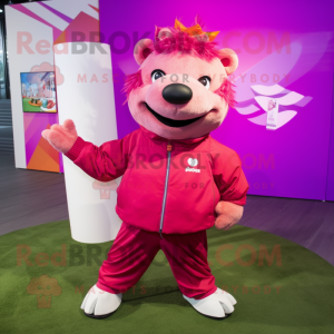 Magenta Sow maskot drakt...