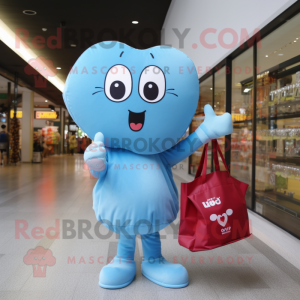 Sky Blue Heart maskot drakt...