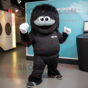 Black Engagement Ring mascot costume character dressed with a Joggers and Ties