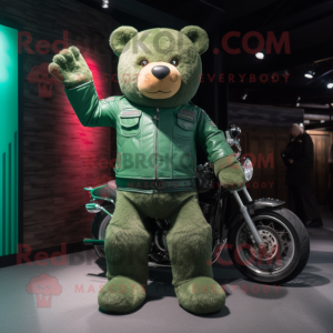 Grön Teddy Bear maskot...