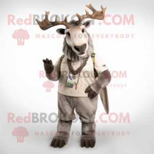 Gray Elk maskot kostume...