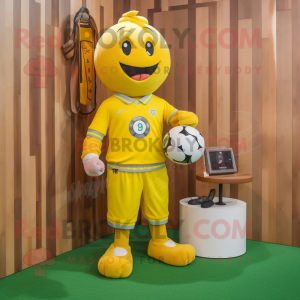 Gul Fotball maskot kostyme...