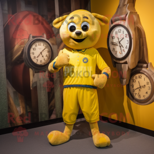 Gul fotboll maskot kostym...