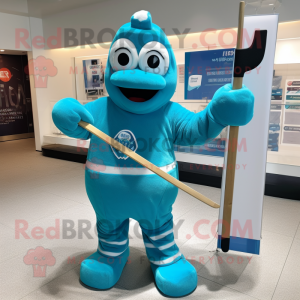 Turquoise ijshockeystick...