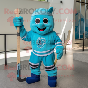 Turquoise ijshockeystick...