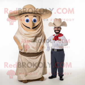 Beige Fajitas maskot drakt...