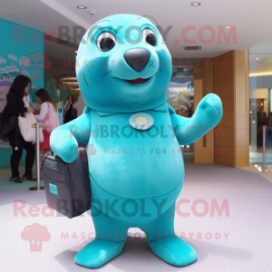 Cyan Sea Lion mascotte...