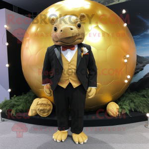 Gouden Glyptodon mascotte...