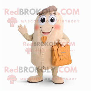 Beige aprikos maskot drakt...