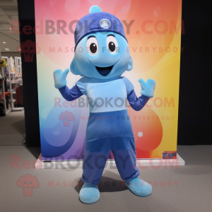 Blue Rainbow maskot kostume...