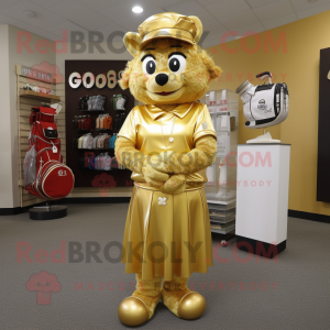 Gold Golf Bag maskot...