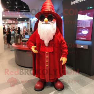 Red Wizard maskot kostume...