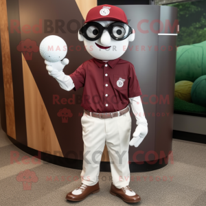 Maroon golfbold maskot...