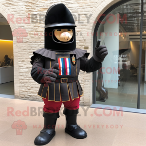 Svart Swiss Guard maskot...