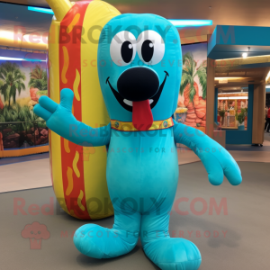 Turchese Hot Dog mascotte...