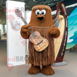 Brun Celtic Harpe maskot...