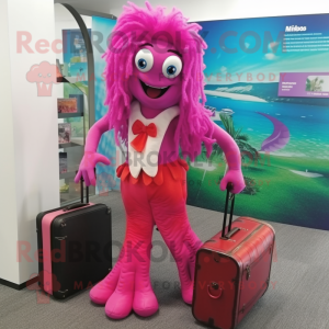 Magenta zeemeermin mascotte...