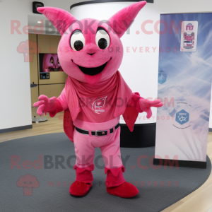 Pink Devil maskot kostume...