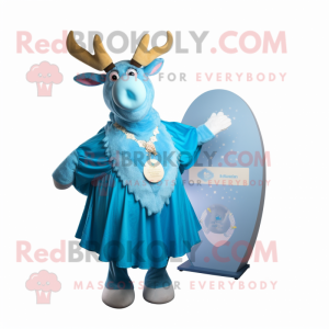 Sky Blue Irish Elk mascotte...