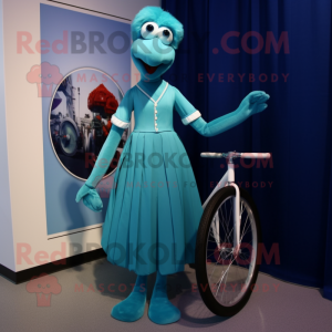 Teal Unicyclist mascotte...