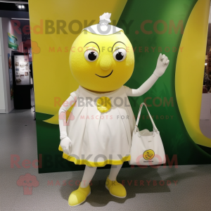 Hvid citron maskot kostume...