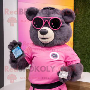 Pink Brillebjørn maskot...