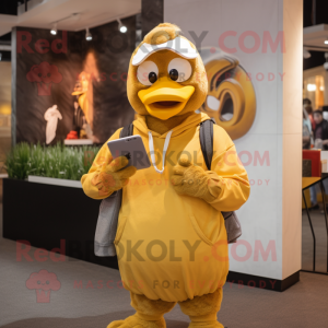 Gold Hens maskot drakt...