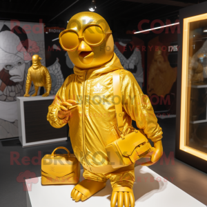 Gold Hens maskot drakt...