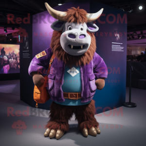 Purple Yak mascotte kostuum...