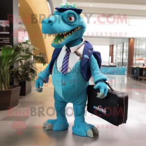 Cyan Spinosaurus maskot...