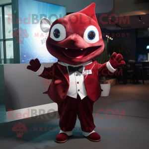 Maroon Tuna maskot kostume...