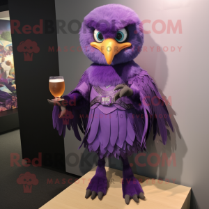 Purple Hawk maskot kostume...