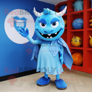 Sky Blue Devil maskot...