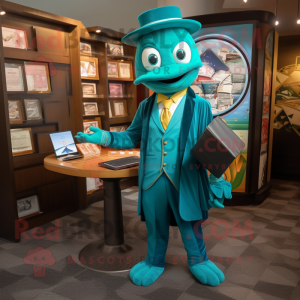 Teal Plate Spinner mascotte...