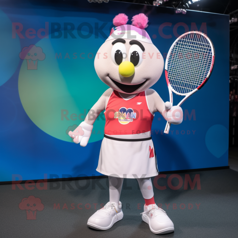 nan Tennis Racket mascot costume character dressed with a Tank Top and Headbands