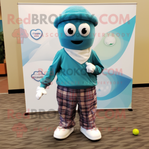 Teal golfbal mascotte...